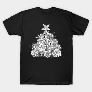 Succulent Christmas Tree ( Lineart ) T-Shirt
